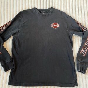 Harley-Davidson Black and Orange Long Sleeve Tee